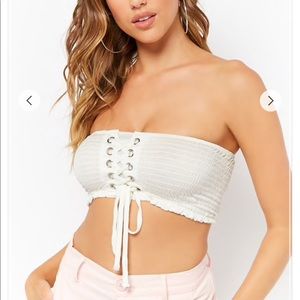 Forever21 Smocked Cropped Top